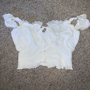 Ruffle Off the Shoulder Crop Top